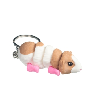 Świnka morska (różowe łapki) - brelok do kluczy